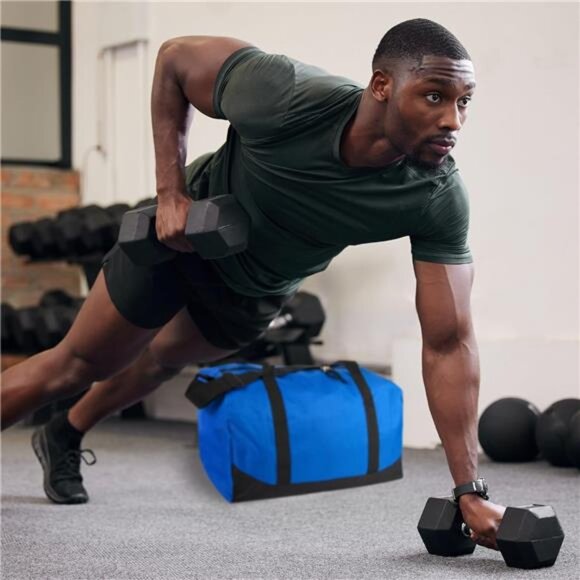 Canvas Duffle Bag 30 Liter Travel Gym Overnight Carry On Weekender Shoulder Bag - Picture 2 of 8